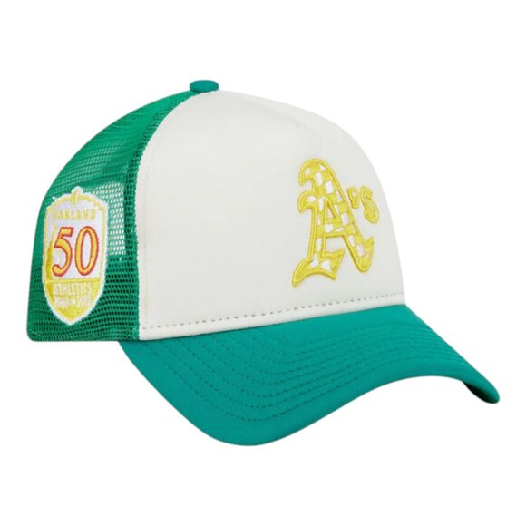 New Era Other - New Era Oakland Athletics Checkered Flag 9FORTY A-Frame Snapback Trucker Hat Cap
